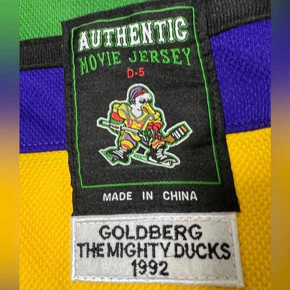 Authentic Charlie Conway Mighty Ducks Hockey Jersey XL Embroidered Fight Strap - Picture 5 of 10